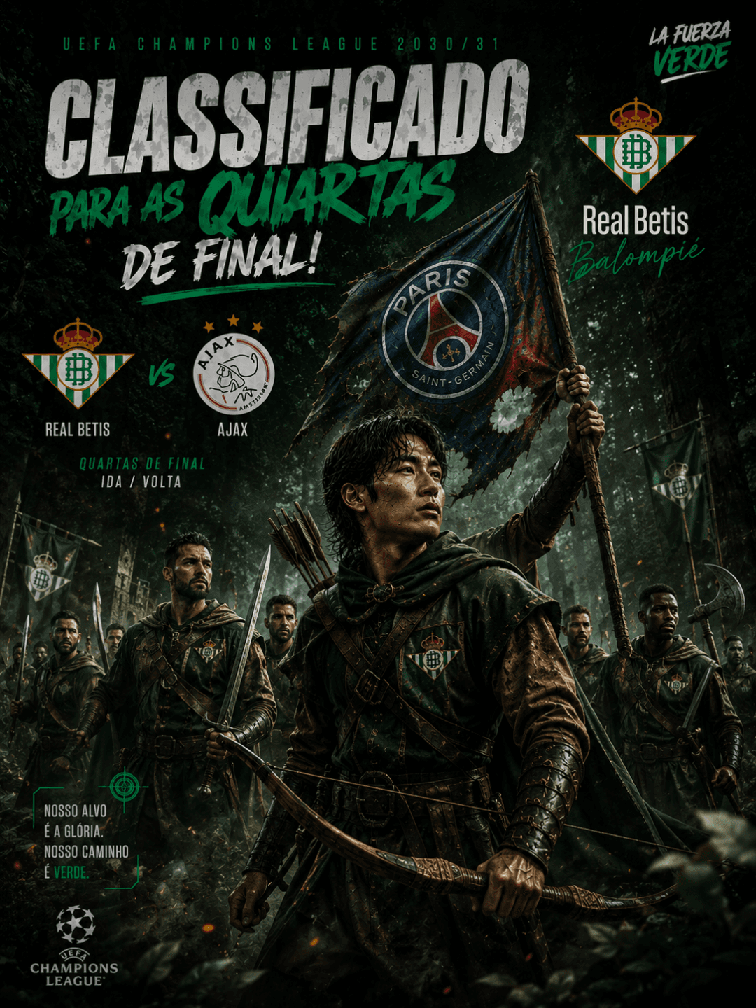 E o Real Betis se classifica com um hattrick de Sonaldo, deixando o agregado em 3 a 1! O próximo adversário da caravana bética será o Ajax!