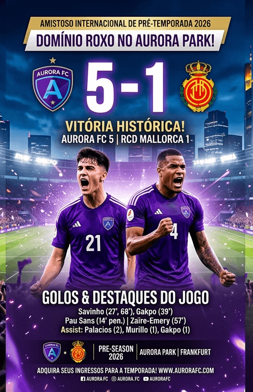 5X1 PRO AURORA,E OS JOGADORES: ZAIRE EMERY MURILLO PALACIOS PAU SANS SÃO NOSSOS DESTAQUES!