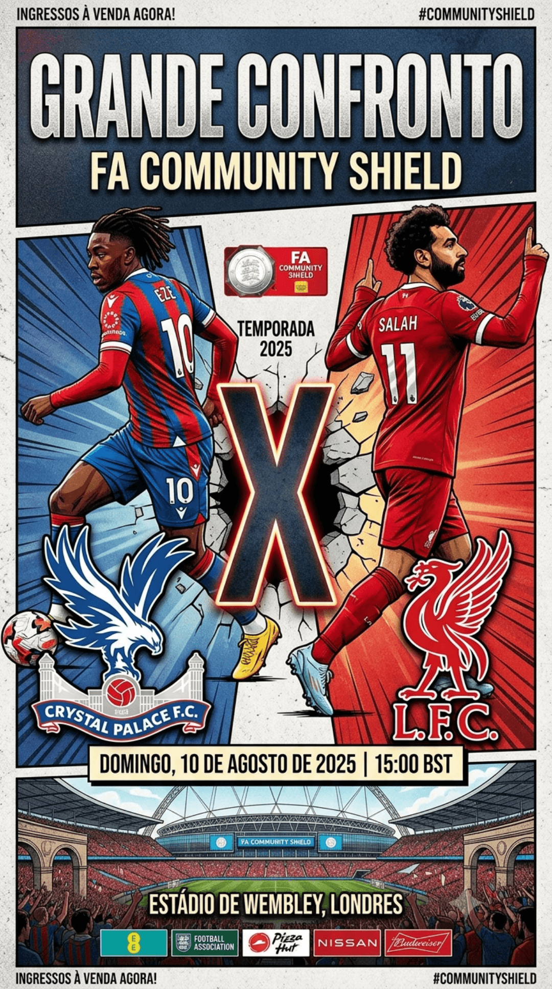LIVERPOOL X CRYSTAL PALACE PELA FINAL DA FA COMUNITY SHIELD!O PRIMEIRO JOGO DA TEMPORADA E O LIVERPOOL É O FAVORITO!QUEM IRÁ VENCER?!