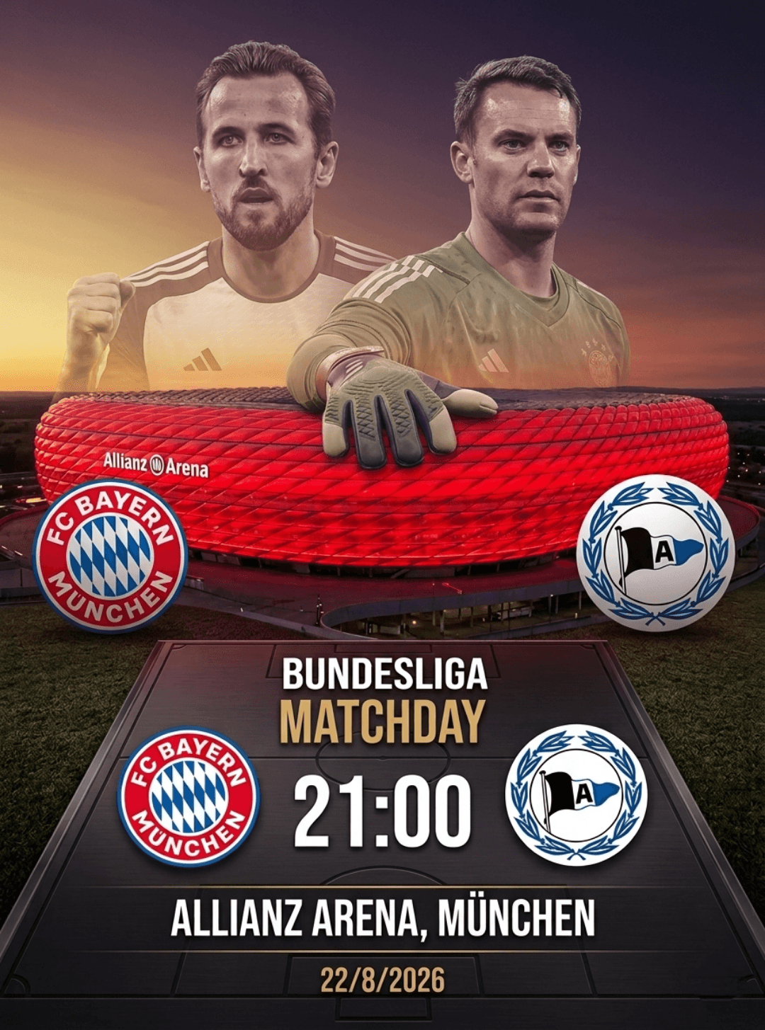 Vamos para a primeira rodada da Bundesliga! Avante Bayern!🇩🇪