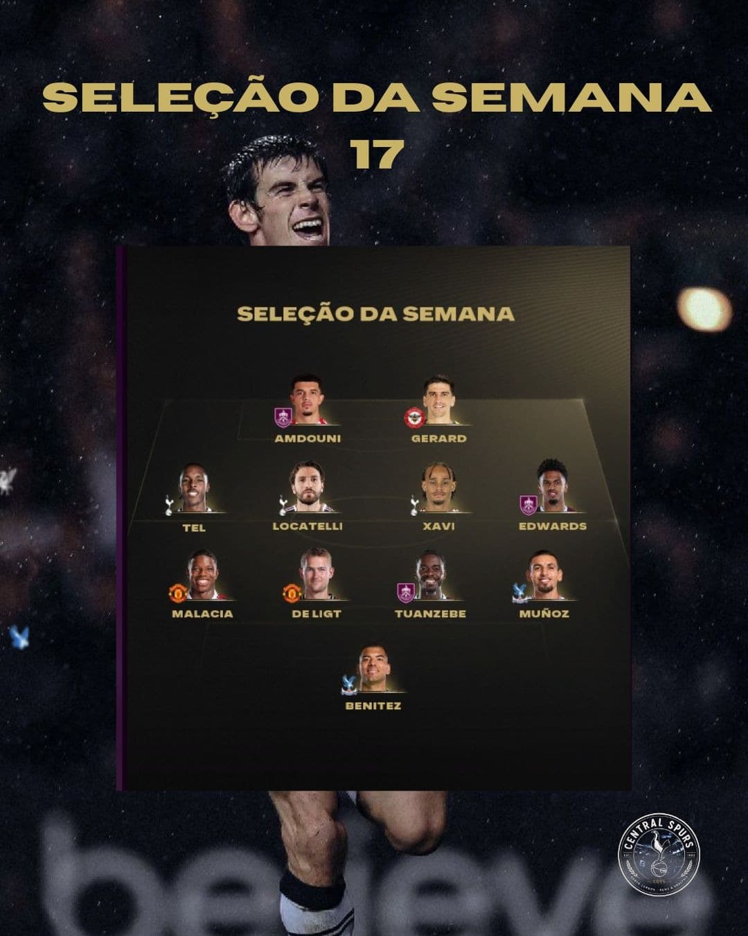 TEAM OF THE WEEK #17 🔥 TEL, LOCATELLI E XAVI SIMONS 🔥🔥 Os atletas entram nos melhores da semana após o JOGAÇO contra o Liverpool. Para…