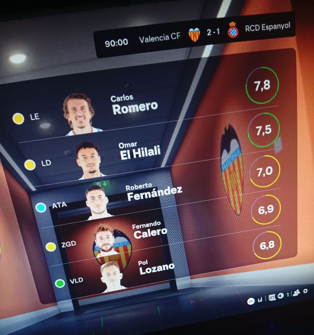 Fim de jogo. Derrota pro time do valência de virada.