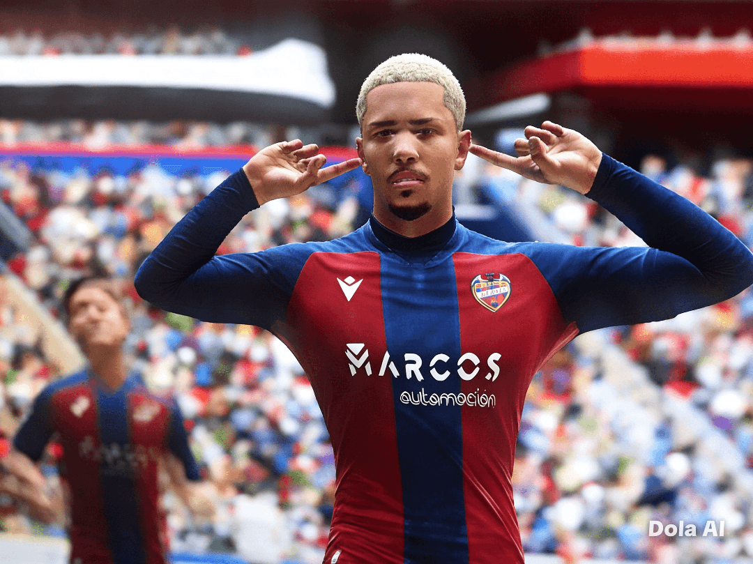 Primeiro tempo ainda rolando e já saíram meus dois primeiros gols pelo Levante! 💙⚽ Sensação incrível! Agora é manter o foco e continuar …