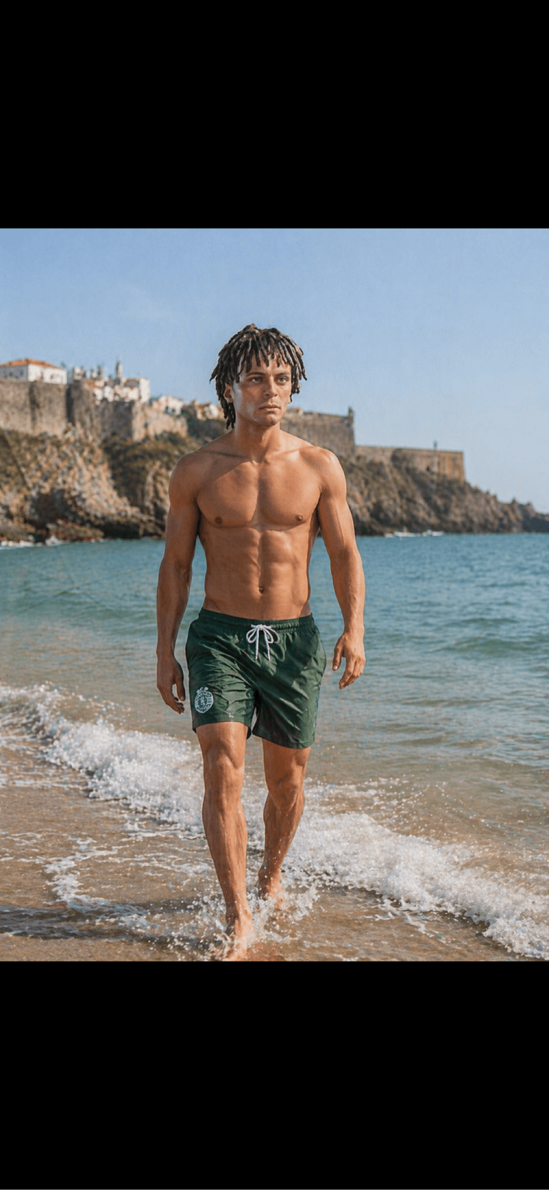 Vê se o Jogador do sporting a andar pela praia