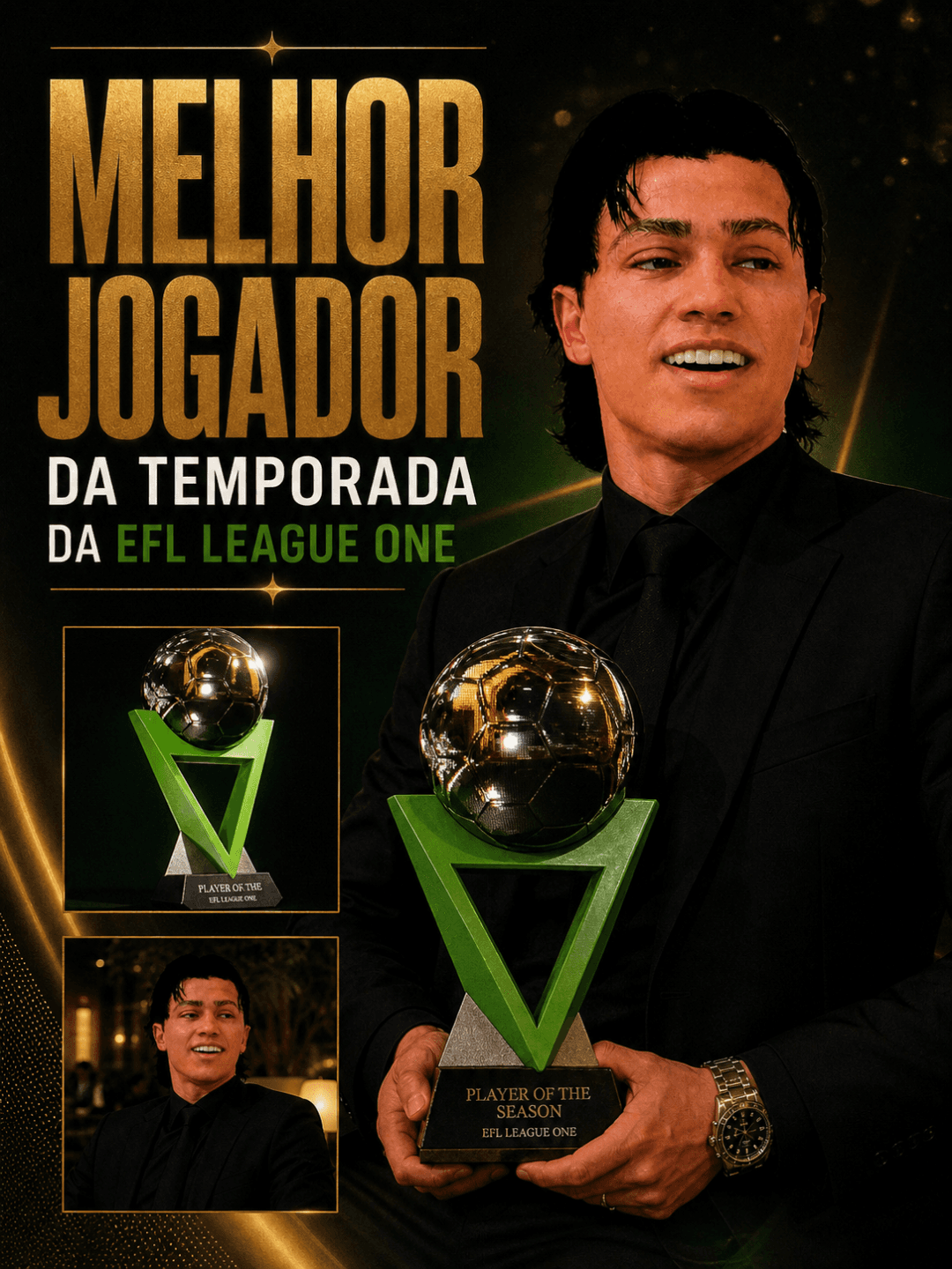 Hoje é um dia inesquecível. Receber o prêmio de melhor jogador da temporada da EFL League One é uma honra enorme. Agradeço a Deus, à minh…