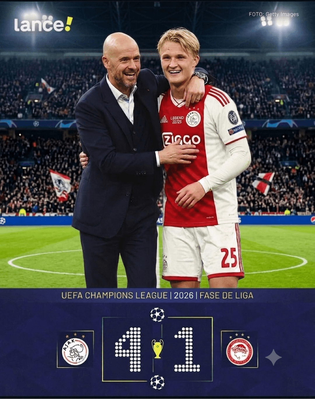 VENCE O AJAX!🤍🔥 Vitória importante na 1º Rodada da Fase de Liga da Champions pra ficarmos confiantes!👏🏼🏆 Dolberg 25’ 86’⚽️ Zinchenko…