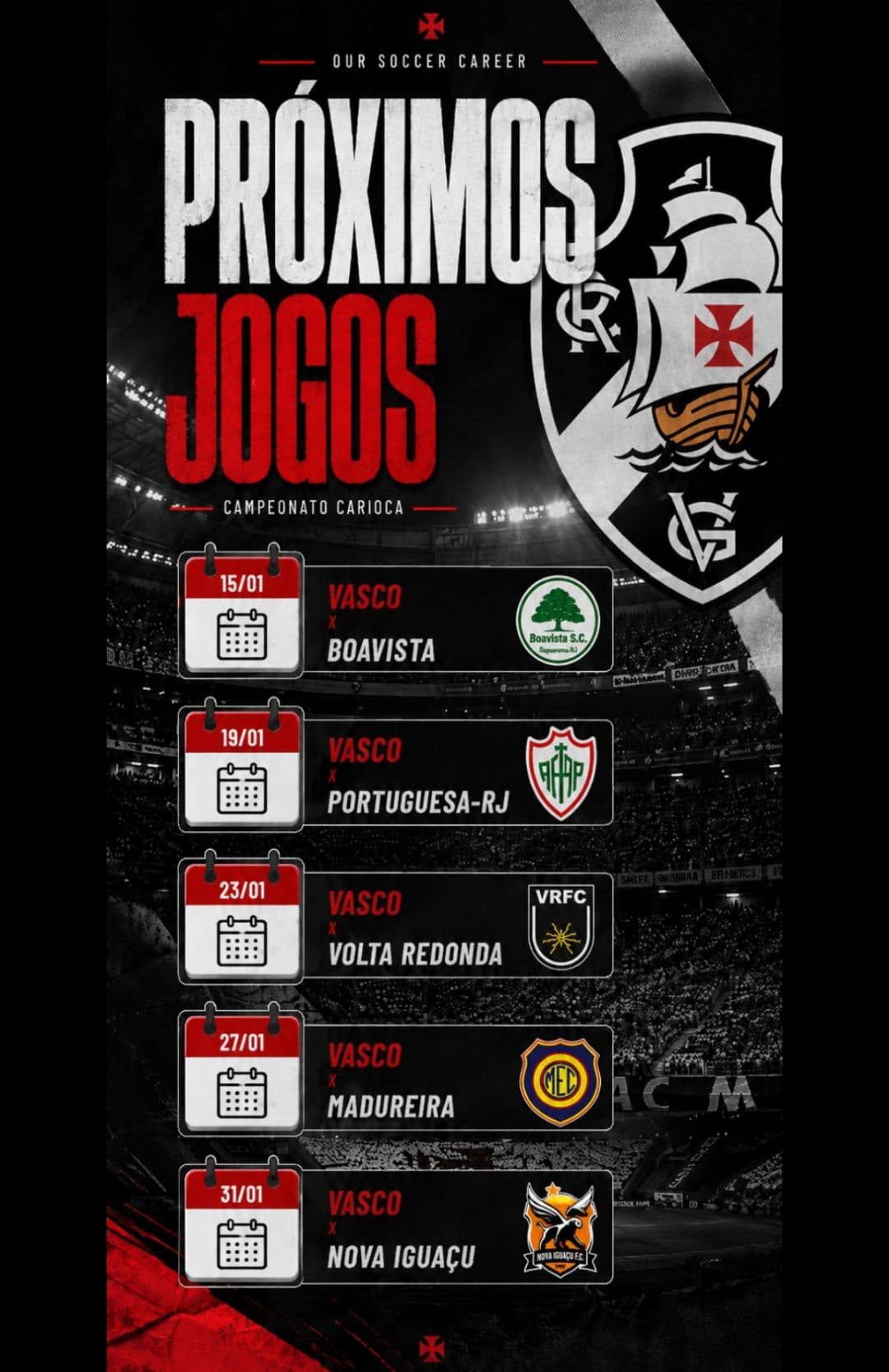 Próximos jogos vamos com tudo no campeonato carioca