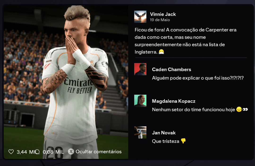 Infelizmente não fui convocado para a UEFA Eurocopa, esperava ser convocado mas Deus sabe de todas as coisas. #pracima #convocação #england