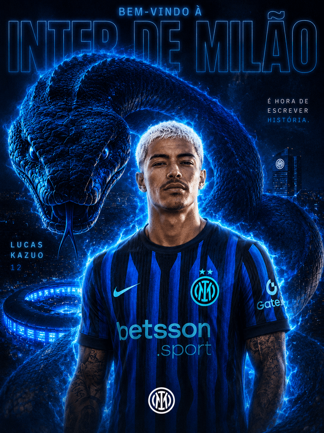 ⚫🔵 O SAMURAI É NERAZZURRI! 🇯🇵🐍 A Internazionale anuncia oficialmente a contratação de Lucas Kazuo por €64 milhões. ✍️ Bem-vindo à Int…