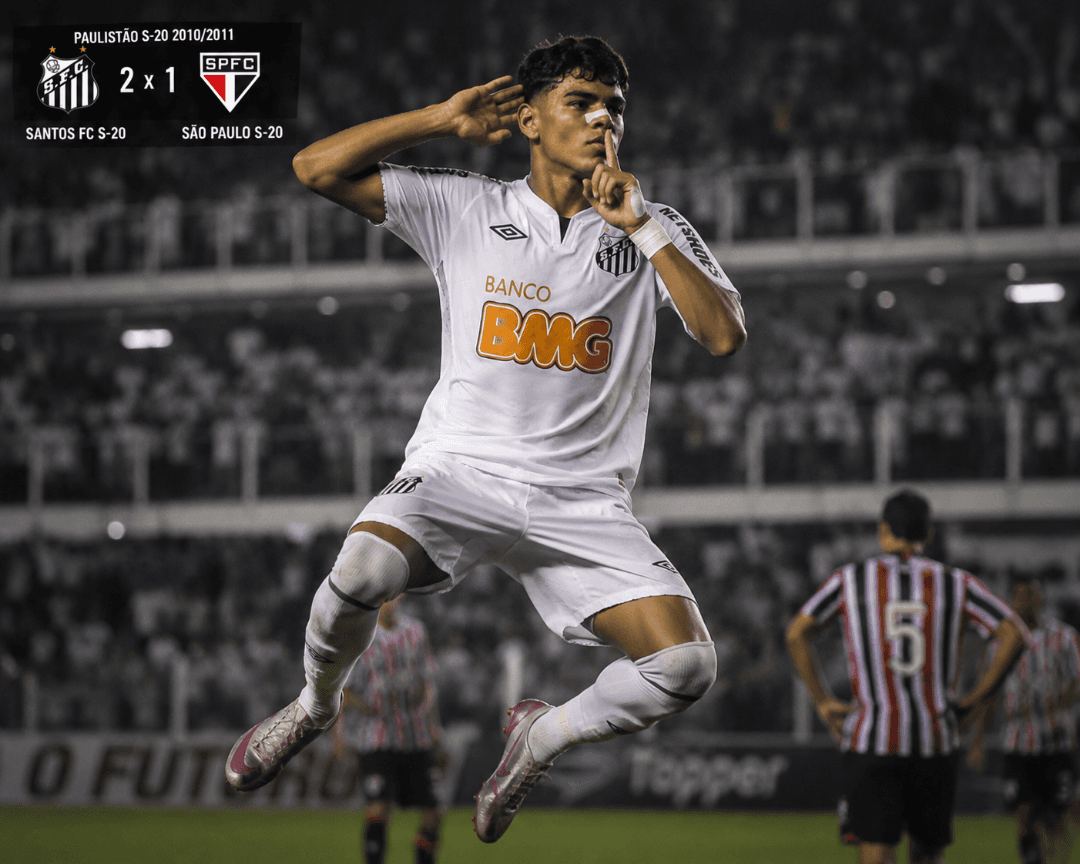 Guooooool! É do Santos pra fazer 2 x 1 em, cima do são Paulo no finalzinho, do primeiro tempo!