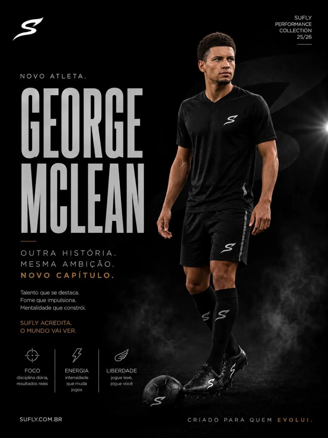 Seja bem-vindo, {@}[George McLean](6a1aae1243bec7915d5f68ec)! 🖤⚡ Anunciamos a chegada de mais um talento à família SUFLY. Estamos muito …