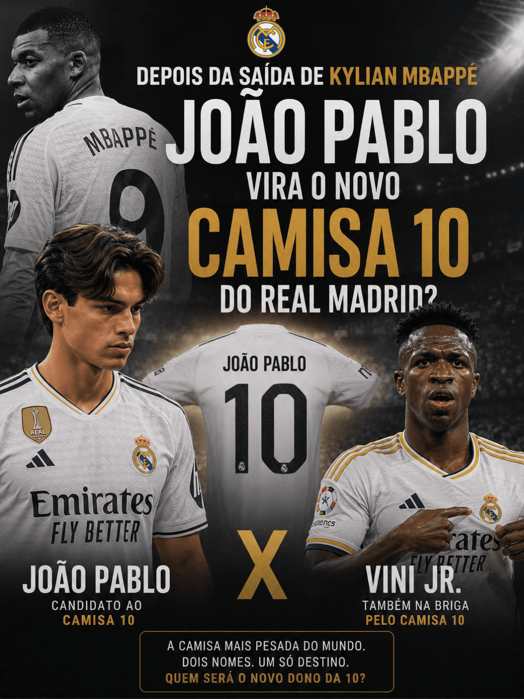 Notícia! João Pablo está na briga, pela 10 do real Madrid ao lado do, Vini Jr, quem será o vencedor pra virar o 10 do real?