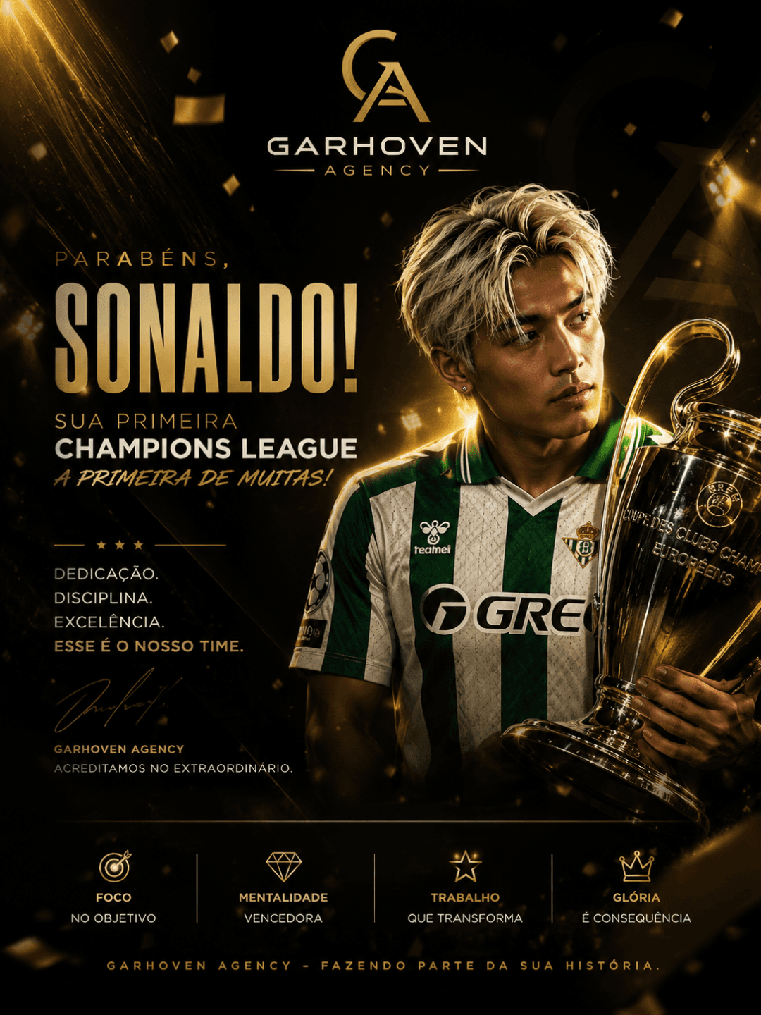 Parabéns, {@}[Sonaldo Park jeonkim](69d87ba7c48dfe7b710f43aa)! Sua primeira Champions League marca o início de uma trajetória construída …