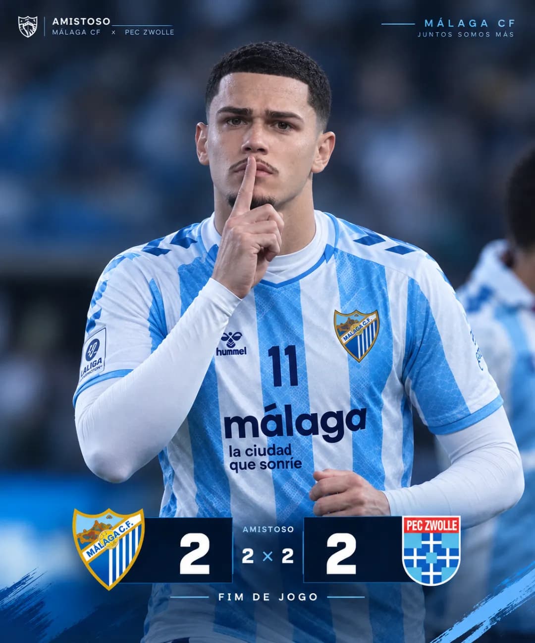 Mesmo ele dando 2 assistências e sendo o melhor da partida,o Málaga CF não consegue levar a vitória pra casa,Juan Francisco(técnico do Má…