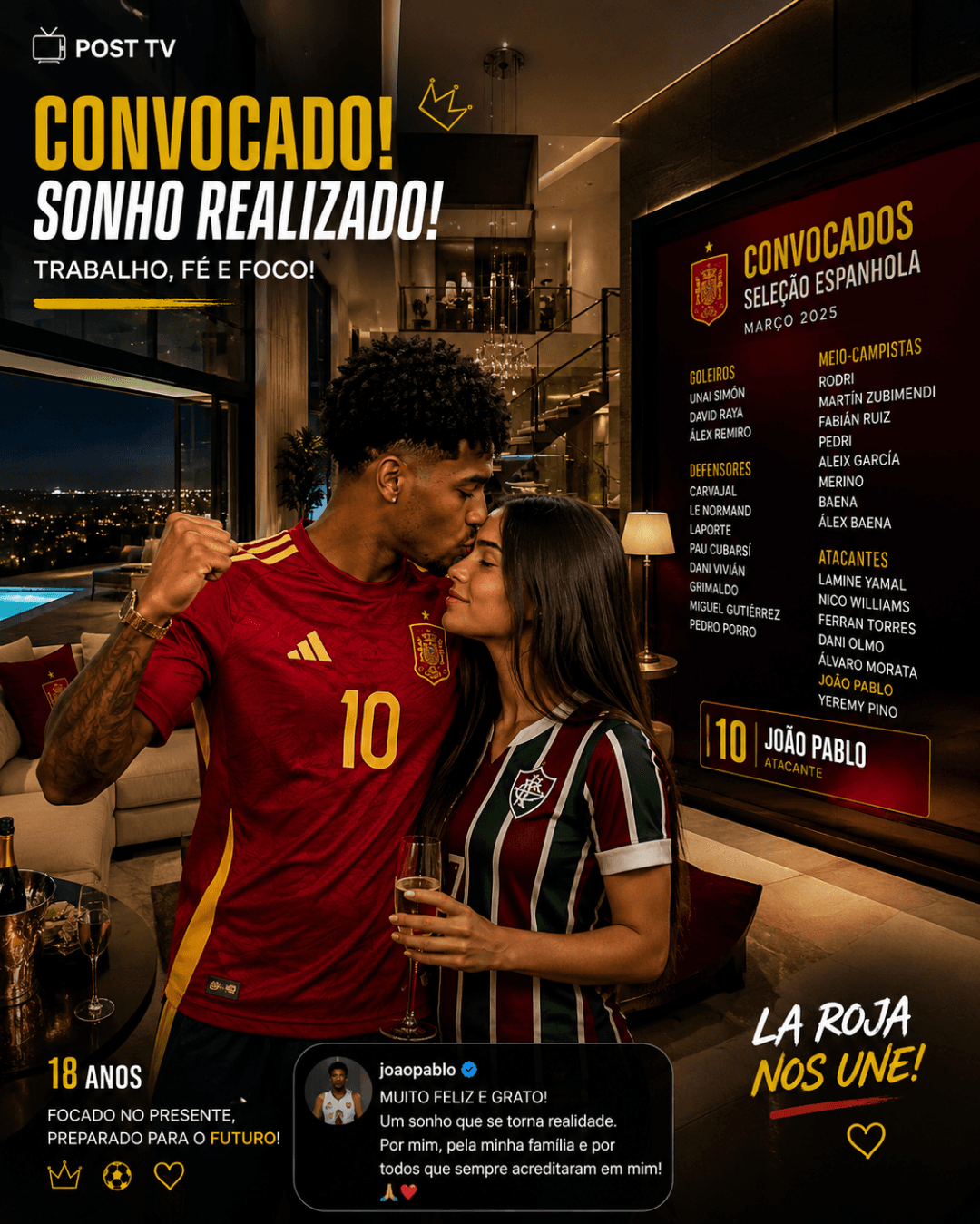 ¡Convocación! De la selección española y mi nombre estaba en la lista me convocaron, España unida somos más fuertes Parabéns amor, Vamos …
