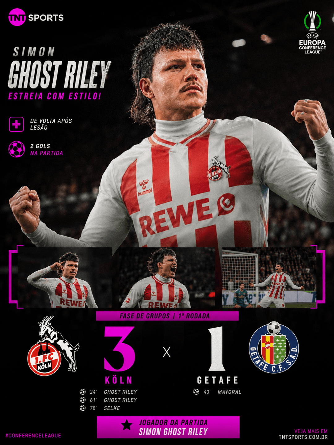 ESTREIA DE GALA! ⭐️ Depois de um período longe dos gramados por lesão, Simon Ghost Riley voltou em grande estilo: 2 gols, atuação dominan…
