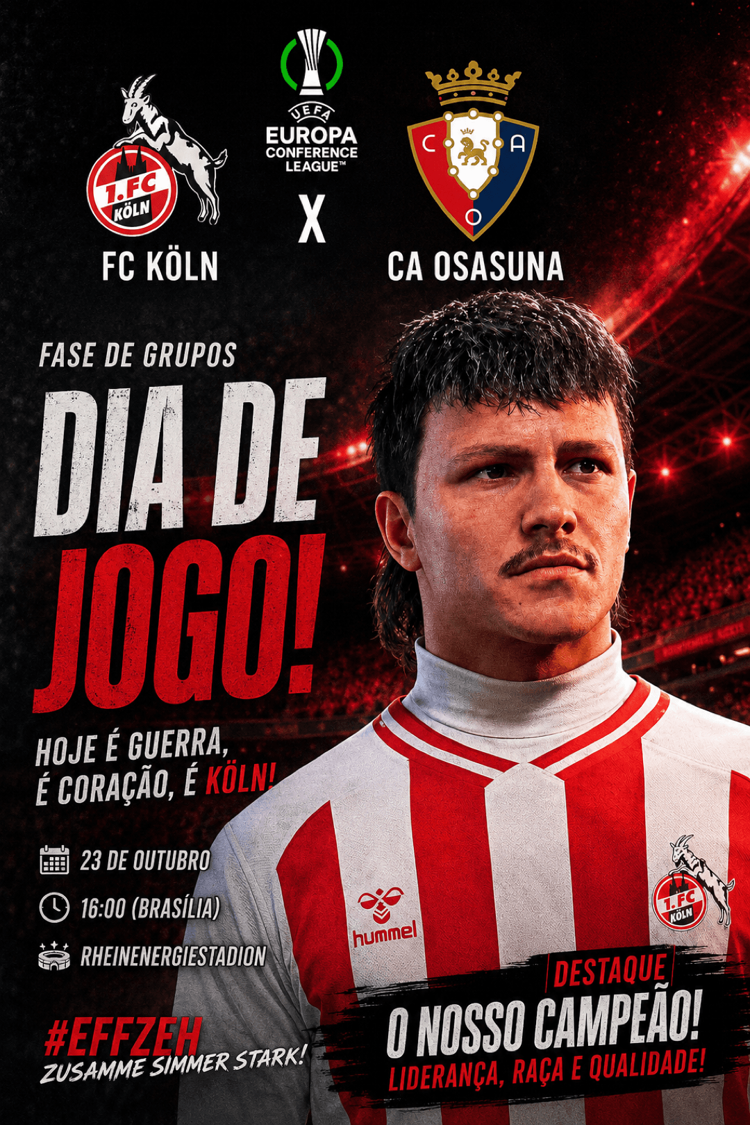 🏆 DIA DE JOGO! Chegou a hora da estreia na fase de grupos. No RheinEnergieSTADION, contamos com a nossa torcida para buscar os primeiros…