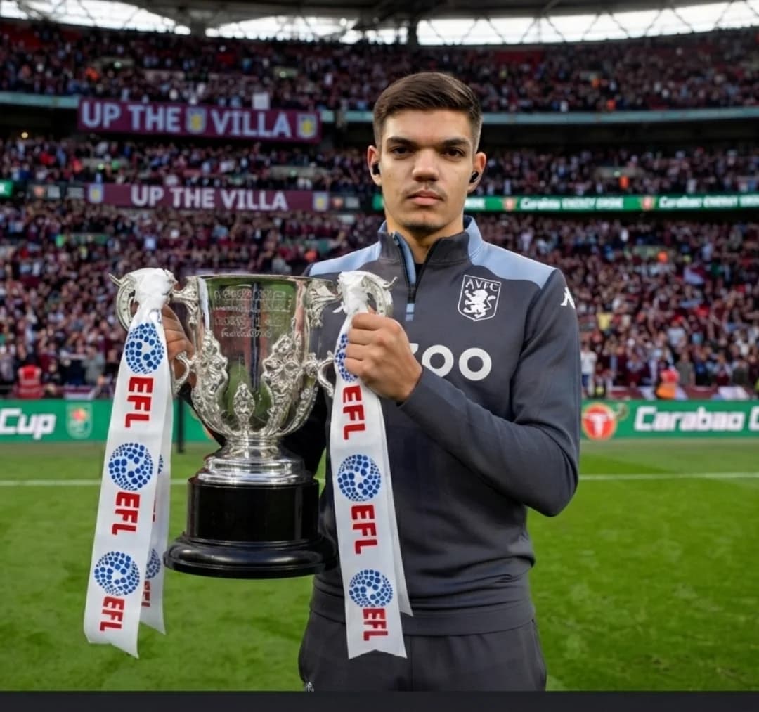 Muito feliz pelo meu segundo troféu a frente do Aston Villa, seguimos por mais!! #Fifa17 #UpTheVilla #ModoCarreira #EflCup