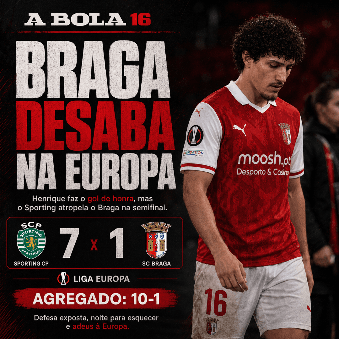 Sonho adiado! Braga leva GOLEADA e é eliminado pelo rival na Europa League. Nos últimos 3 confrontos foram 3 derrotas vergonhosas, já dei…