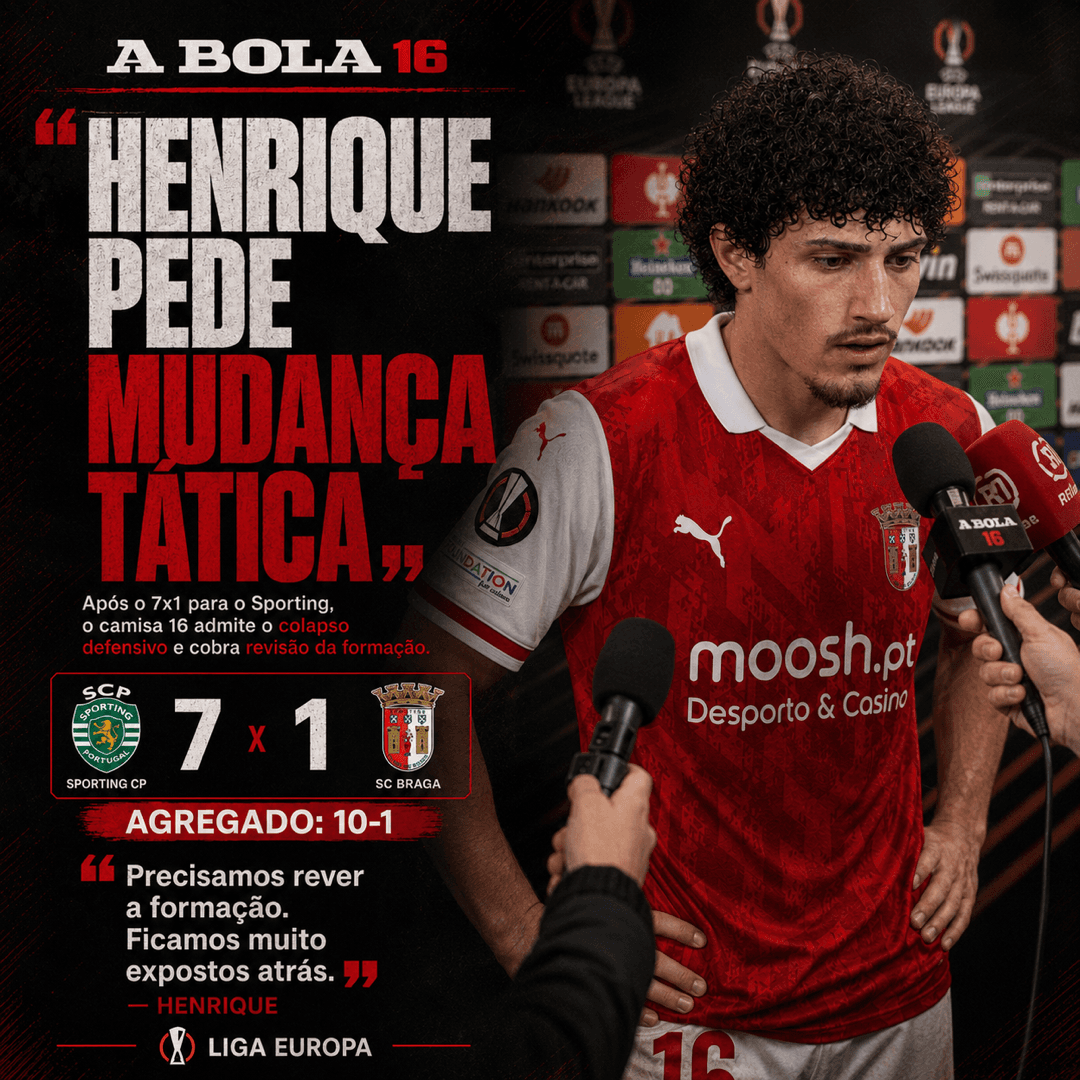 Henrique diz que a formação do Braga com somente 3 jogadoras na linha defensiva, deixa o time muito exposto, e pede mudança para o profes…