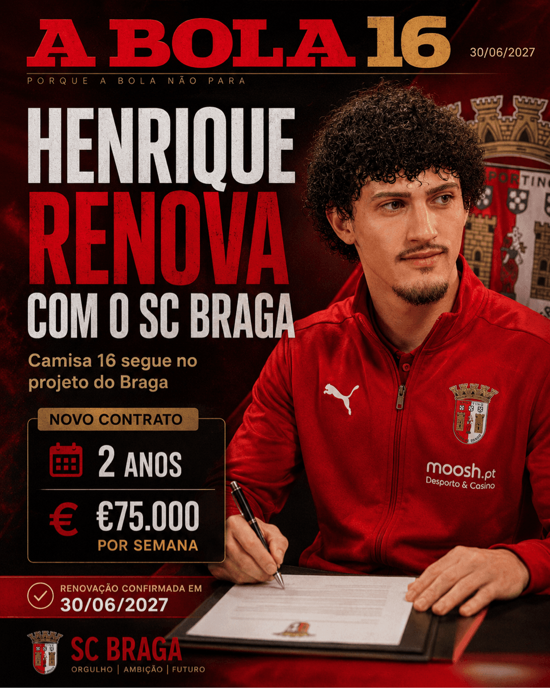 Vai ficar! Mesmo com a insatisfação da parte defensiva, Henrique da mais uma chance ao Braga, e aposta que nessa temporada, vem títulos!