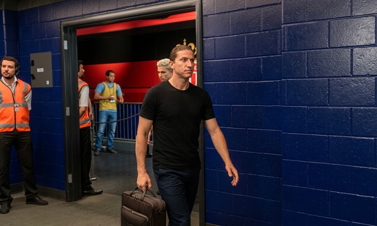 📍 Porto, Portugal 🇵🇹 Le moment est arrivé. Filipe Luis fait son entrée au Stade du Dragon pour son premier match à la tête de l’AS Mon…