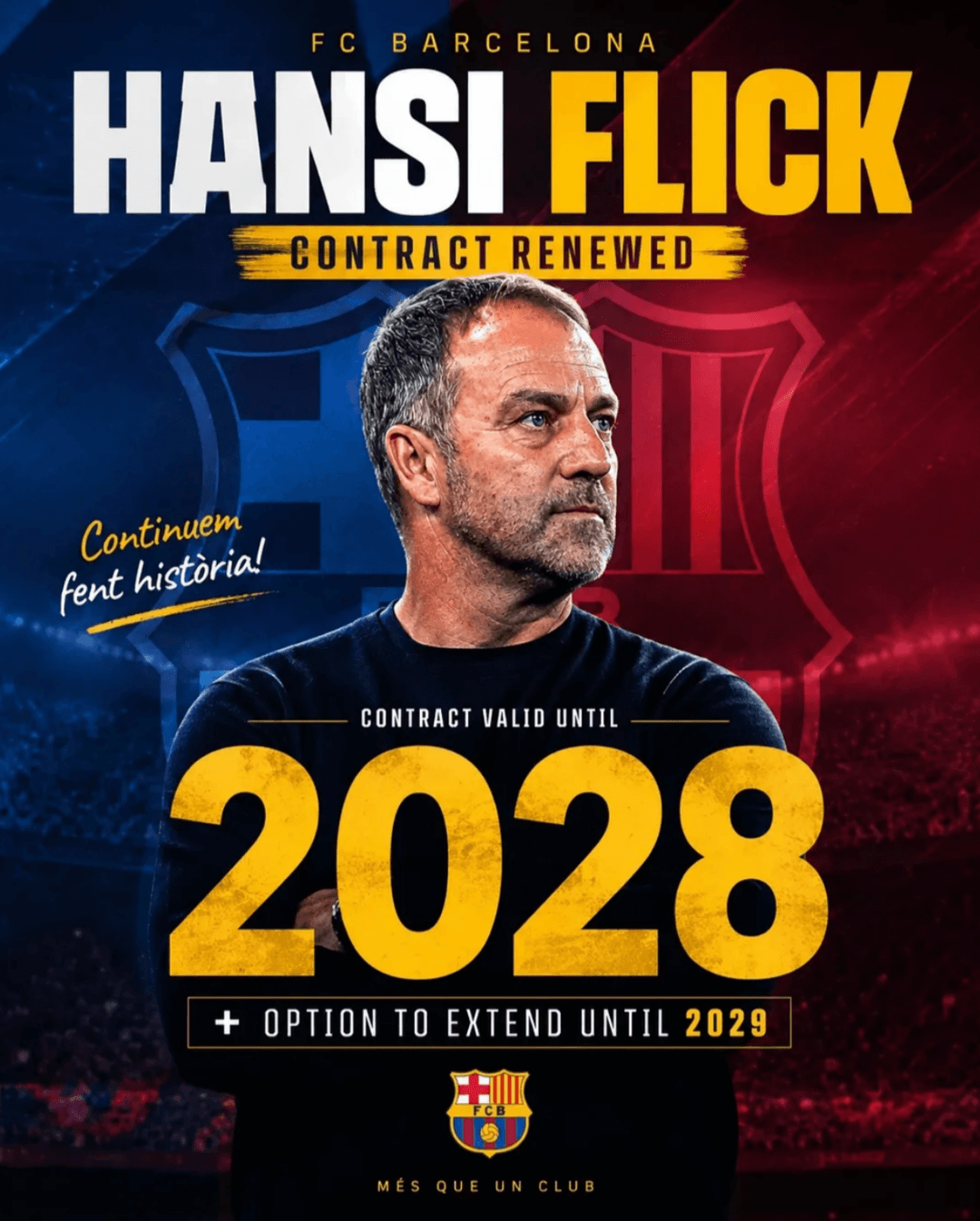 Renovação de contrato até 2028📝💙♥️ Após belas atuações nas duas últimas temporadas resolvemos continuar com o trabalho do técnico hansi…