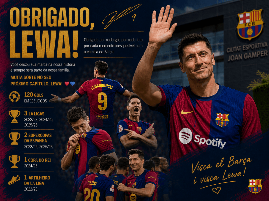 Contrato de Robert Lewandowski com o Barcelona chega ao fim, obrigado por tudo, ficará marcado na história recente do Barça, Visca Barça …