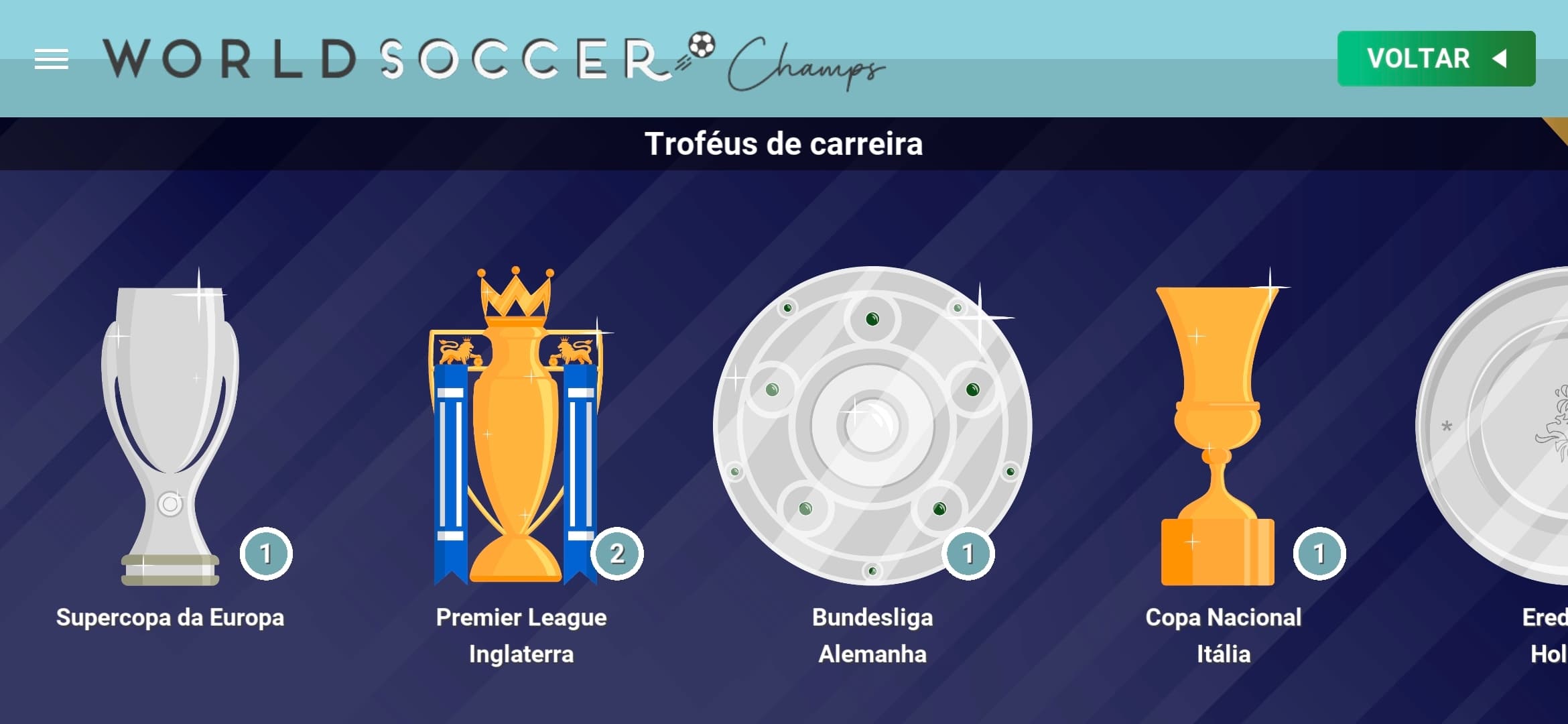 ​🇮🇹 Roma ​1 Serie A (Itália) ​1 Copa Nacional (Itália) ​1 Super Copa (Itália) ​🇪🇸 Málaga ​1 Primera División (Espanha) ​1 Copa Nacion…