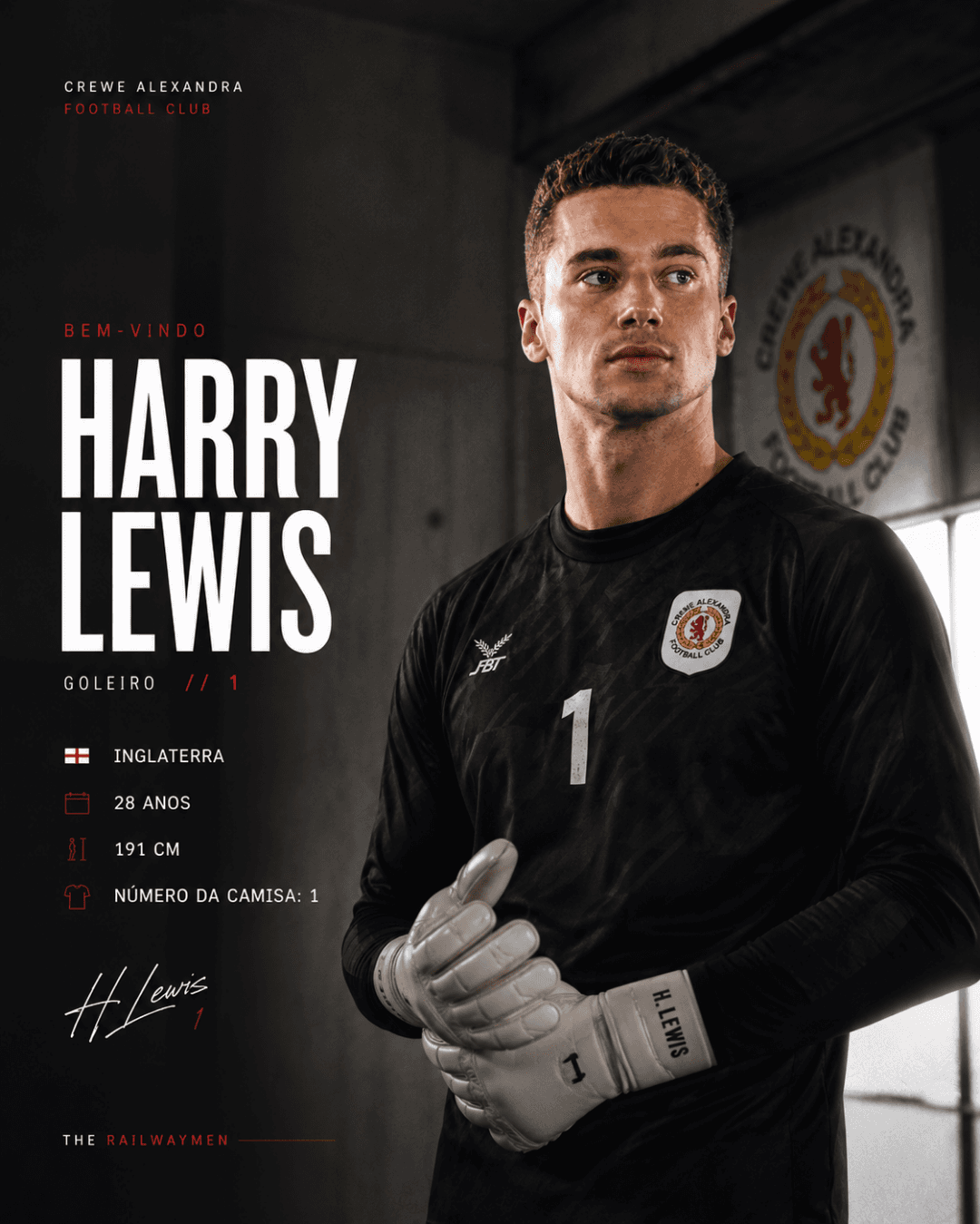 Segurança, confiança e liderança! 🧤🔒 Harry Lewis é o novo goleiro número do Crewe Alexandra! O gigante de 1,91m vem pronto para fechar …