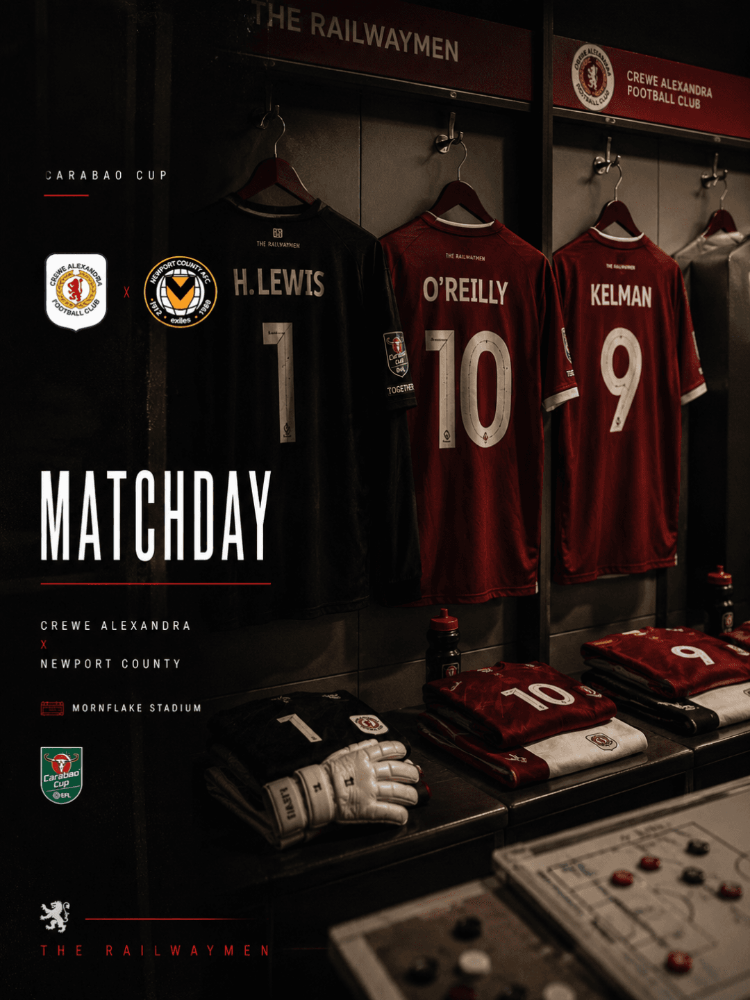 Estreia na Carabao Cup! 🏆🔥 Nosso vestiário já está pronto para receber os guerreiros no Mornflake Stadium para o duelo contra o Newport…