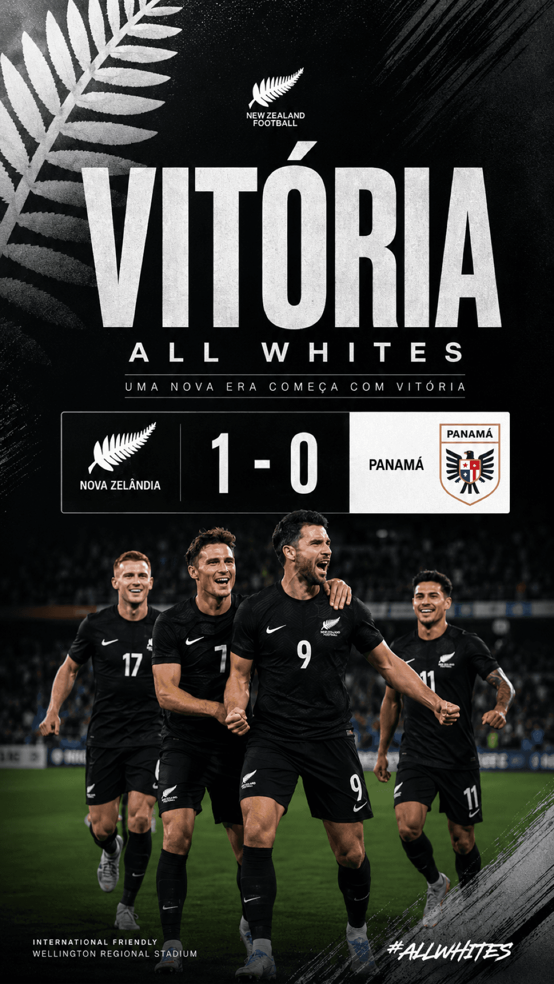 A nova era começou com vitória! 🇳🇿🔥 Com entrega, disciplina e união, vencemos o Panamá por 1 a 0. Primeiro passo dado, confiança renov…