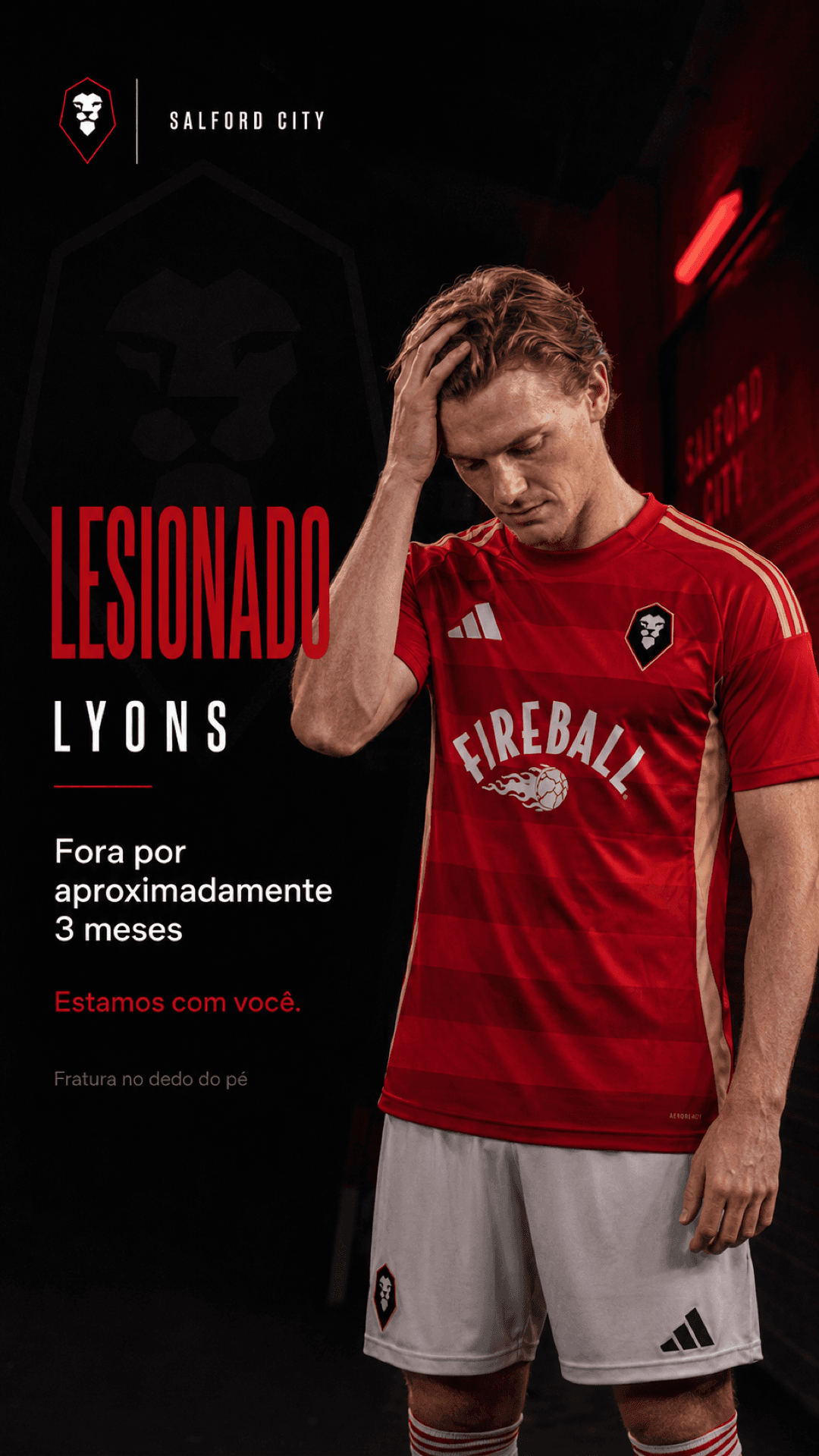 Infelizmente, Lyons sofreu uma lesão e ficará afastado dos gramados pelos próximos 3 meses. Seguimos com você nessa caminhada, craque. Fo…