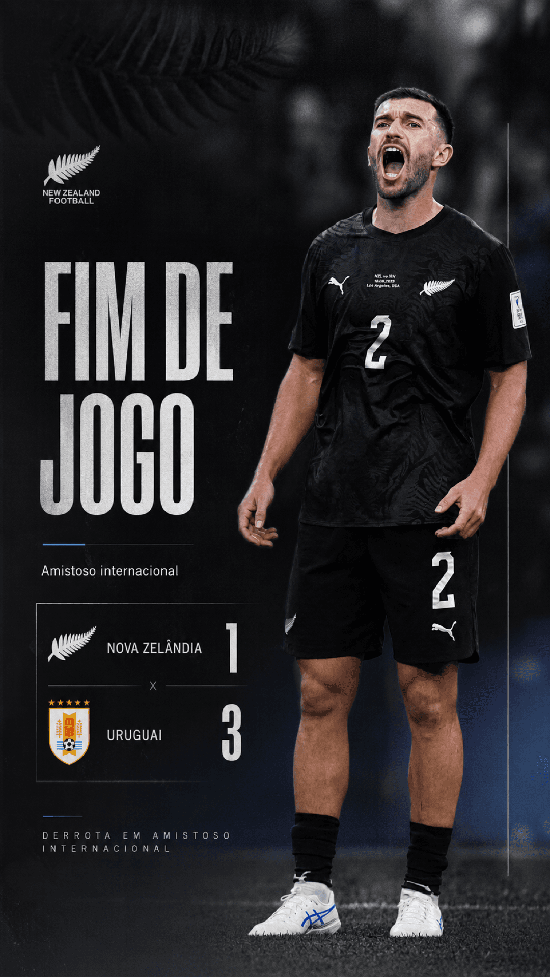 Fim de jogo. A Nova Zelândia foi superada pelo Uruguai por 3 a 1 em mais um teste internacional de alto nível. O resultado dói, mas cada …
