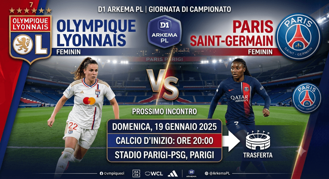 "Il Classico ci aspetta! Domenica 19 gennaio andiamo a Parigi per affrontare il PSG. Una sfida fondamentale per il campionato. Siamo pro…