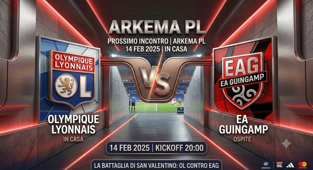 Pronti per il San Valentino in campo? ⚽️💖 Il 14 febbraio 2025 alle 20:00, l'Olympique Lyonnais affronta l'EA Guingamp in casa! Unitevi a…
