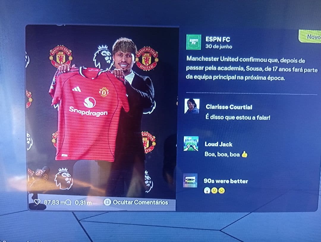 Obrigado Deus por estar oportunidade de jogar no Man.United