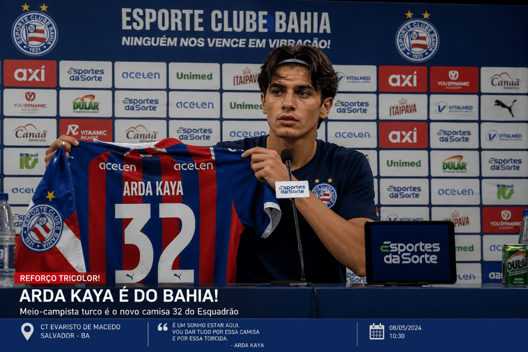 Meu primeiro clube, na carreira é o clube do Bahia, me sinto muito feliz de fazer o, desse clube que já marcou muitas, gerações.