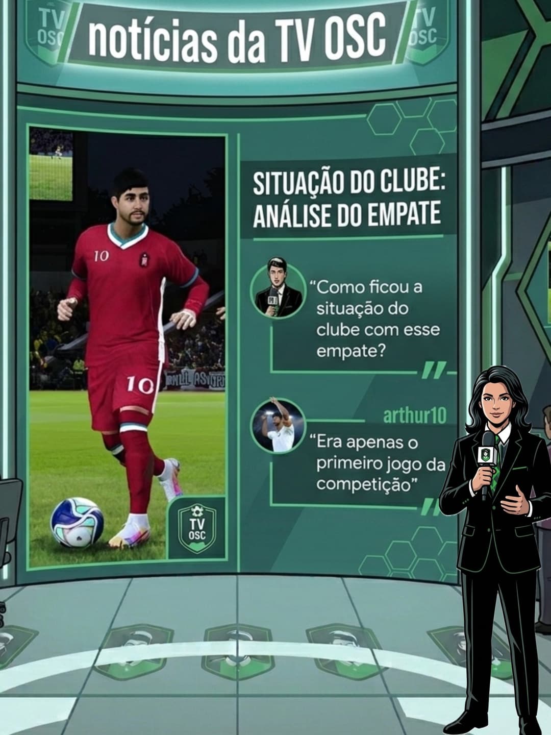 📺 Tv OSC Entrevista com {@}[arthur10](696fc1ad5fef3392ac7794ac) O craque fala de sua 1º partida na Champions🔥