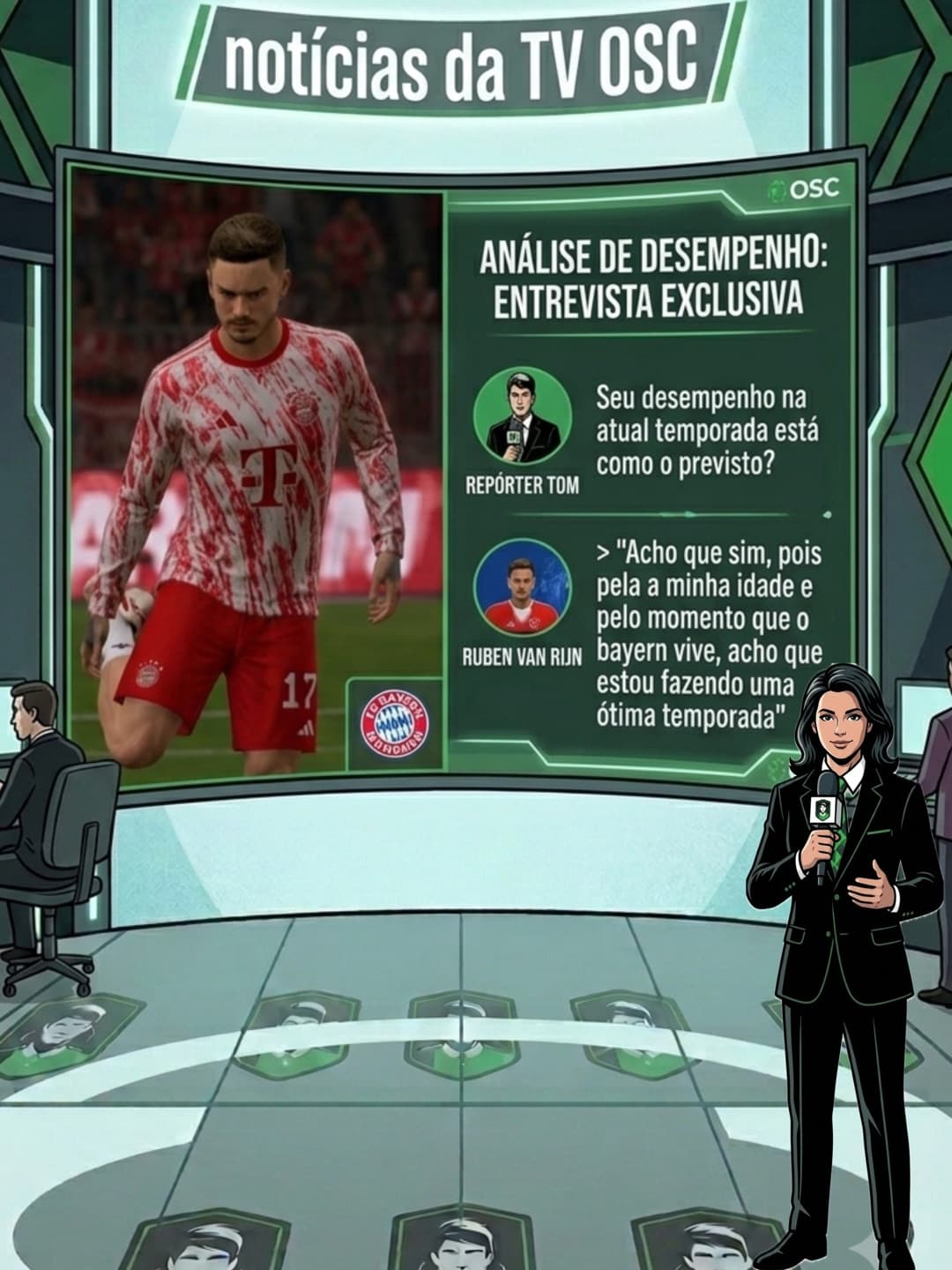{@}[Ruben Van Rijn](6a3c97cc703f3487ff34ae59) vive um excelente momento no Bayern. Veja a entrevista do craque. 📡Sintonize na Tv OSC.