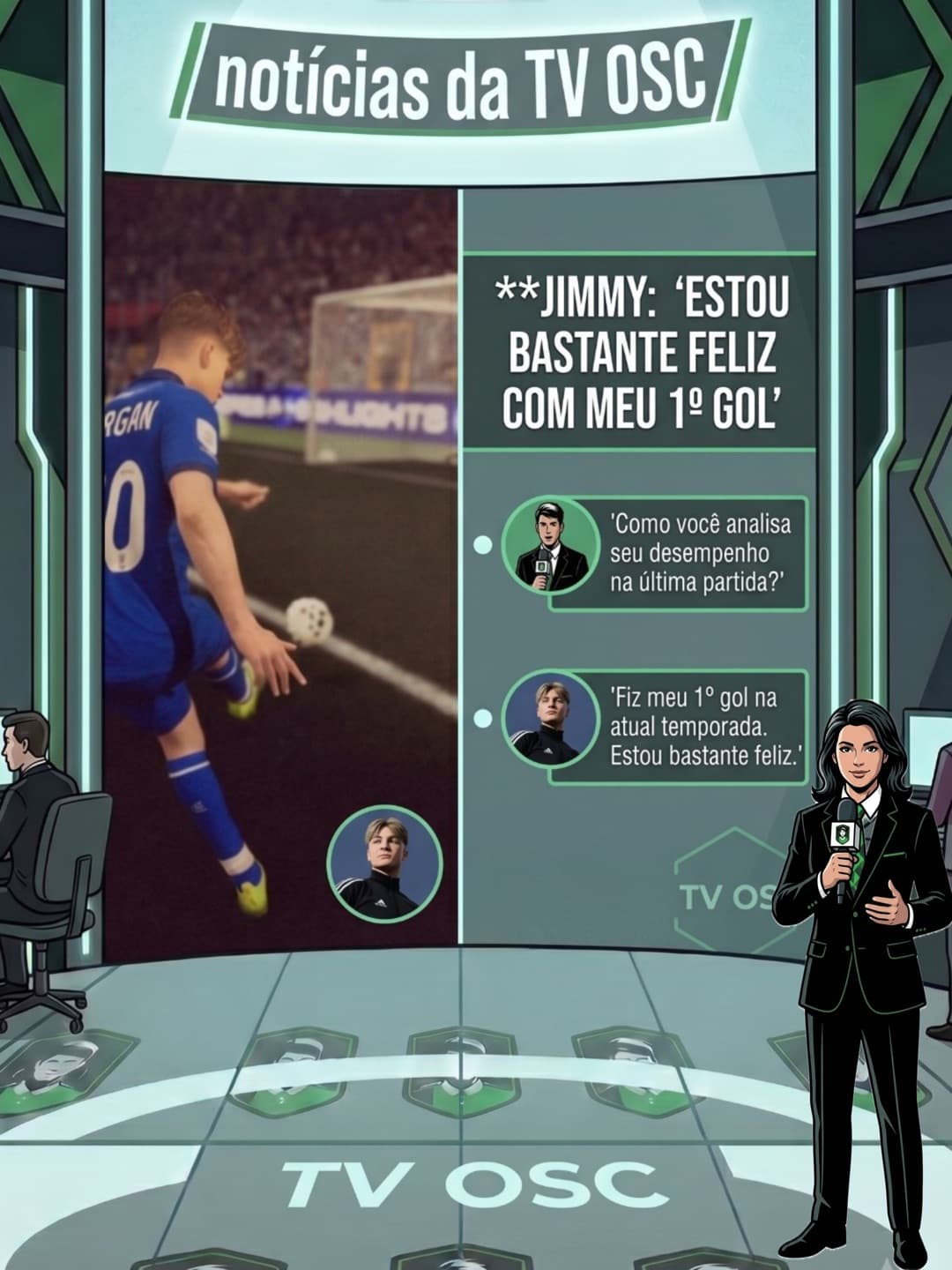 O jovem {@}[Jimmy](6a1aec0243bec7915d606b15) marca seu 1º gol na temporada. O garoto tem tudo para crescer 📈 📺 Tv OSC com vc.