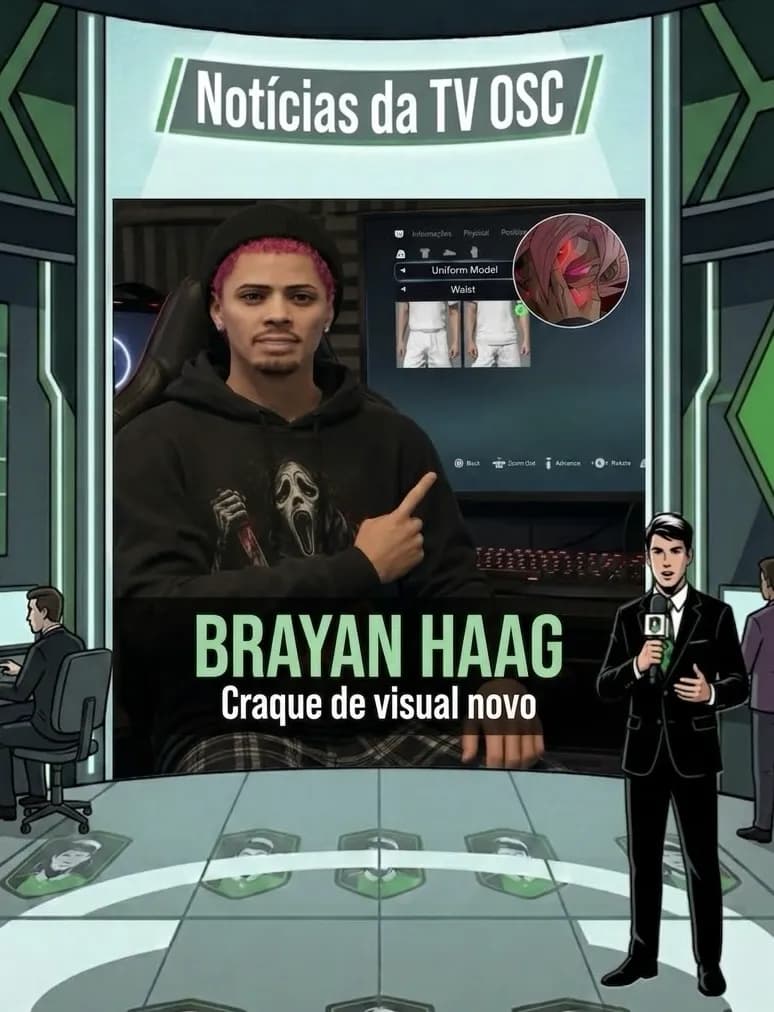 ✂️ Estilo novo Craque {@}[Brayan Haag](68b513d1cdd603bf782f2a98) aparece em suas redes sociais de visual novo. E aí torcedor?