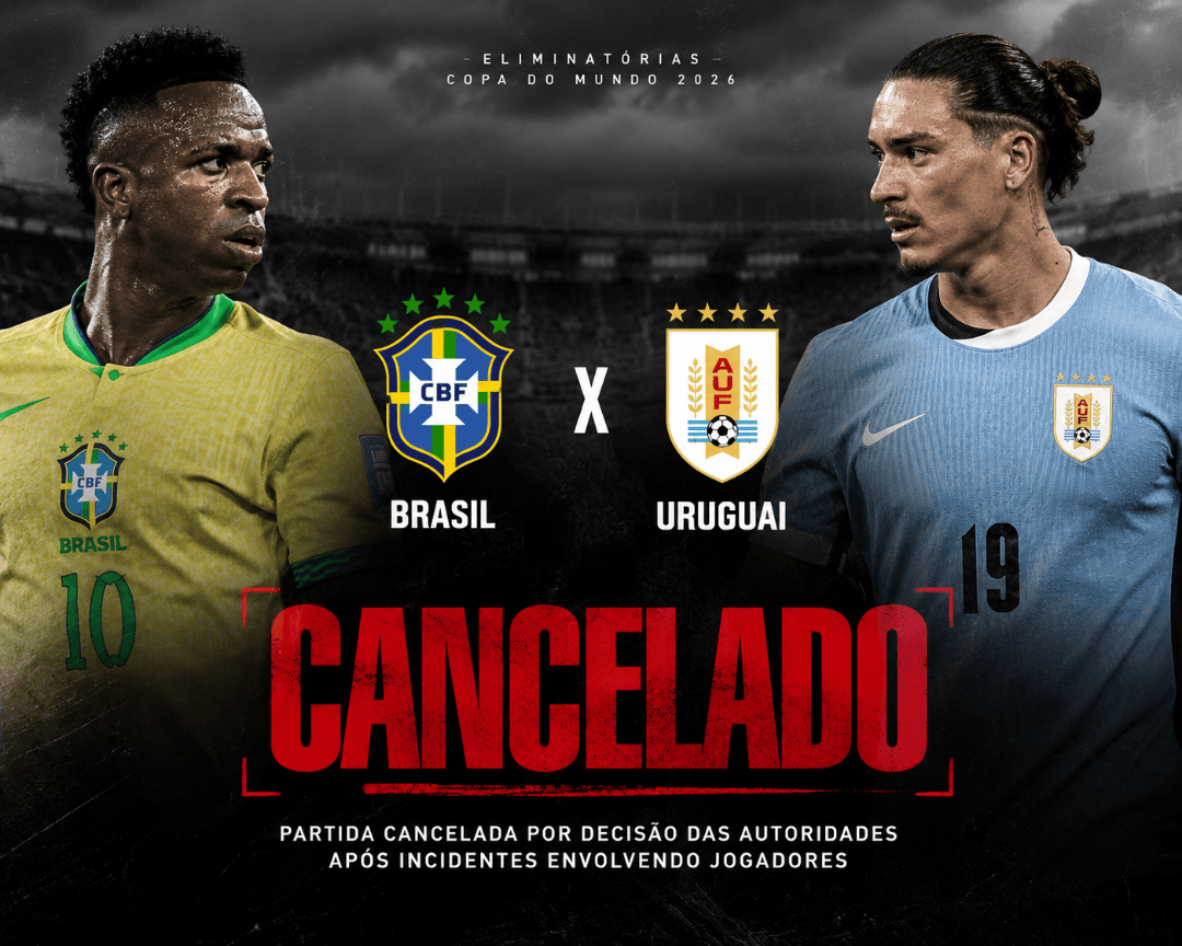 COMUNICADO OFICIAL A partida foi cancelada pois torcedores Uruguaios não identificados jogarem Pedras no ônibus do BRASIL 🇧🇷 e também f…