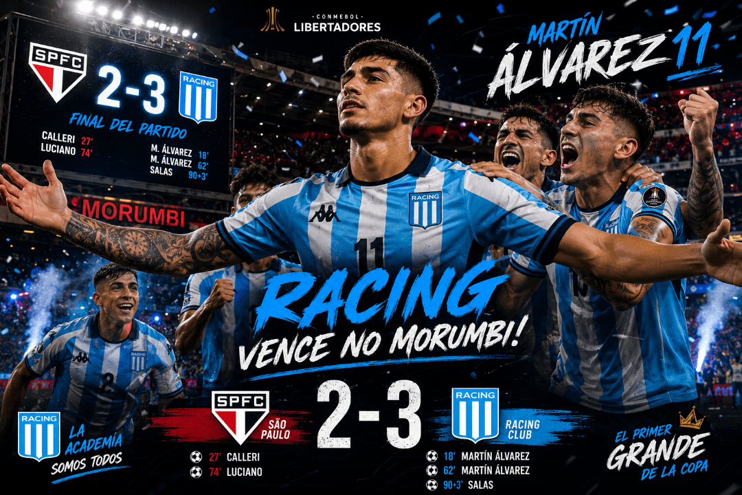 CONMEBOL LIBERTADORES Vitória 💙🤍 2-3 são Paulo tentou reagir mais lá cademia foi maior Nossos atletas vão trazer o título com muita ded…