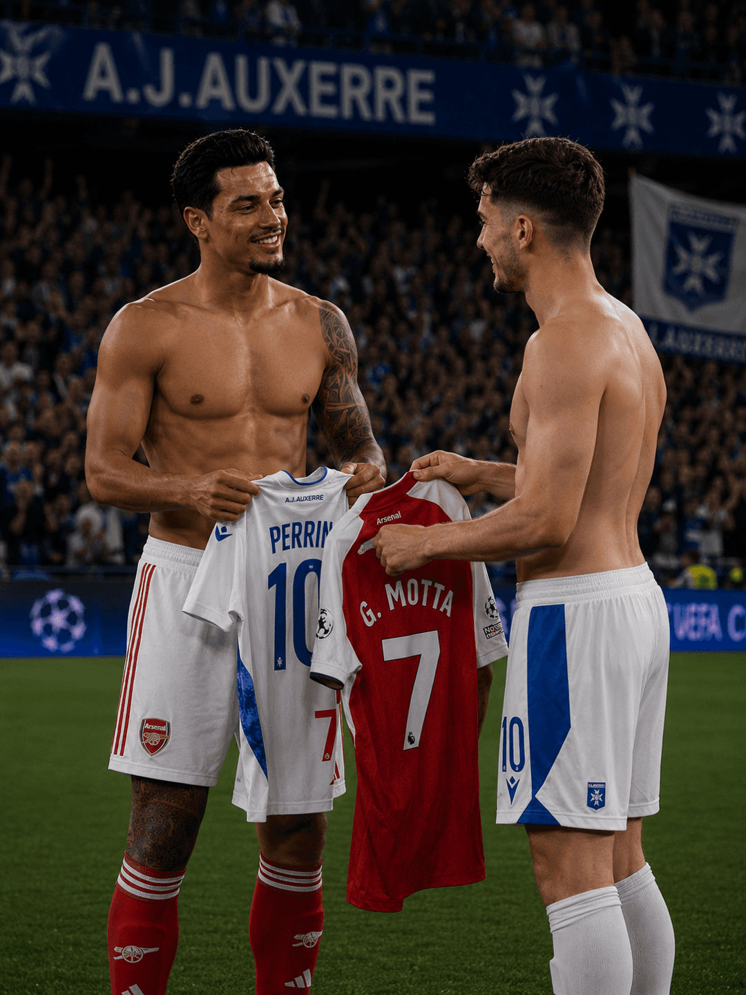 Partida pela Champions com o ex clube A.J Auxerre. Muito prazer em jogar contra esse gigante da França. 🇫🇷