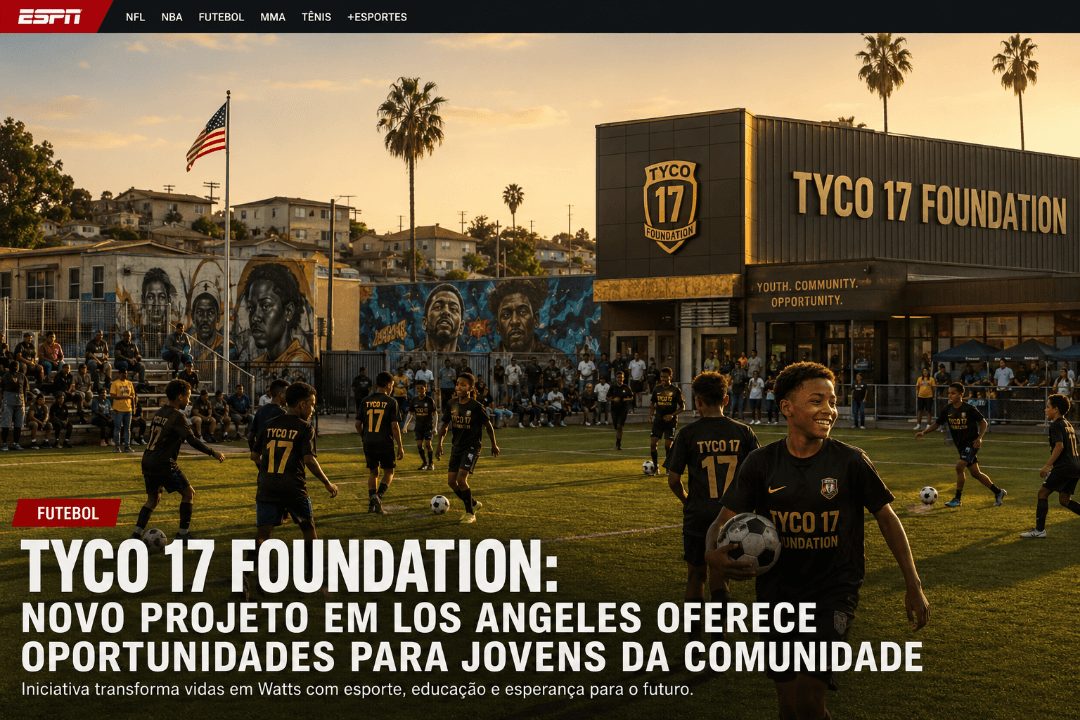 De volta às suas raízes. Tyler Cooper anuncia a criação da Tyco 17 Foundation, projeto social em Watts, Los Angeles, que dará oportunidad…