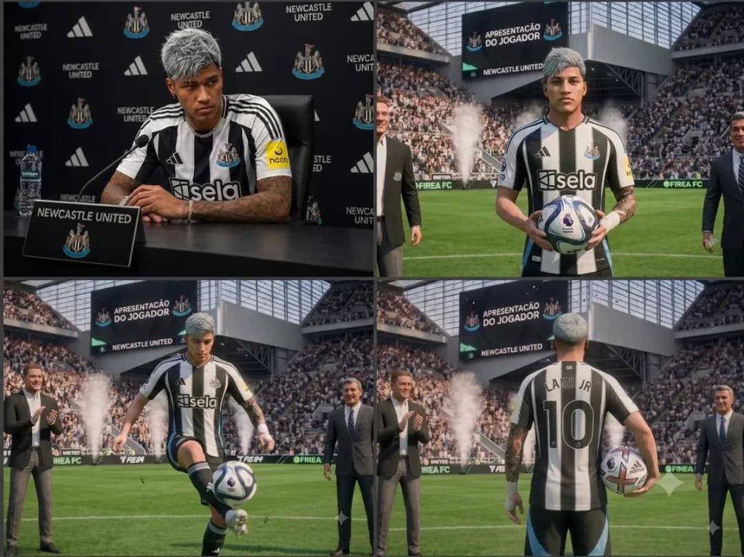 O manto alvinegro caiu bem demais! Feliz em anunciar minha chegada ao Newcastle United. Que comece essa nova jornada🖤🤍!