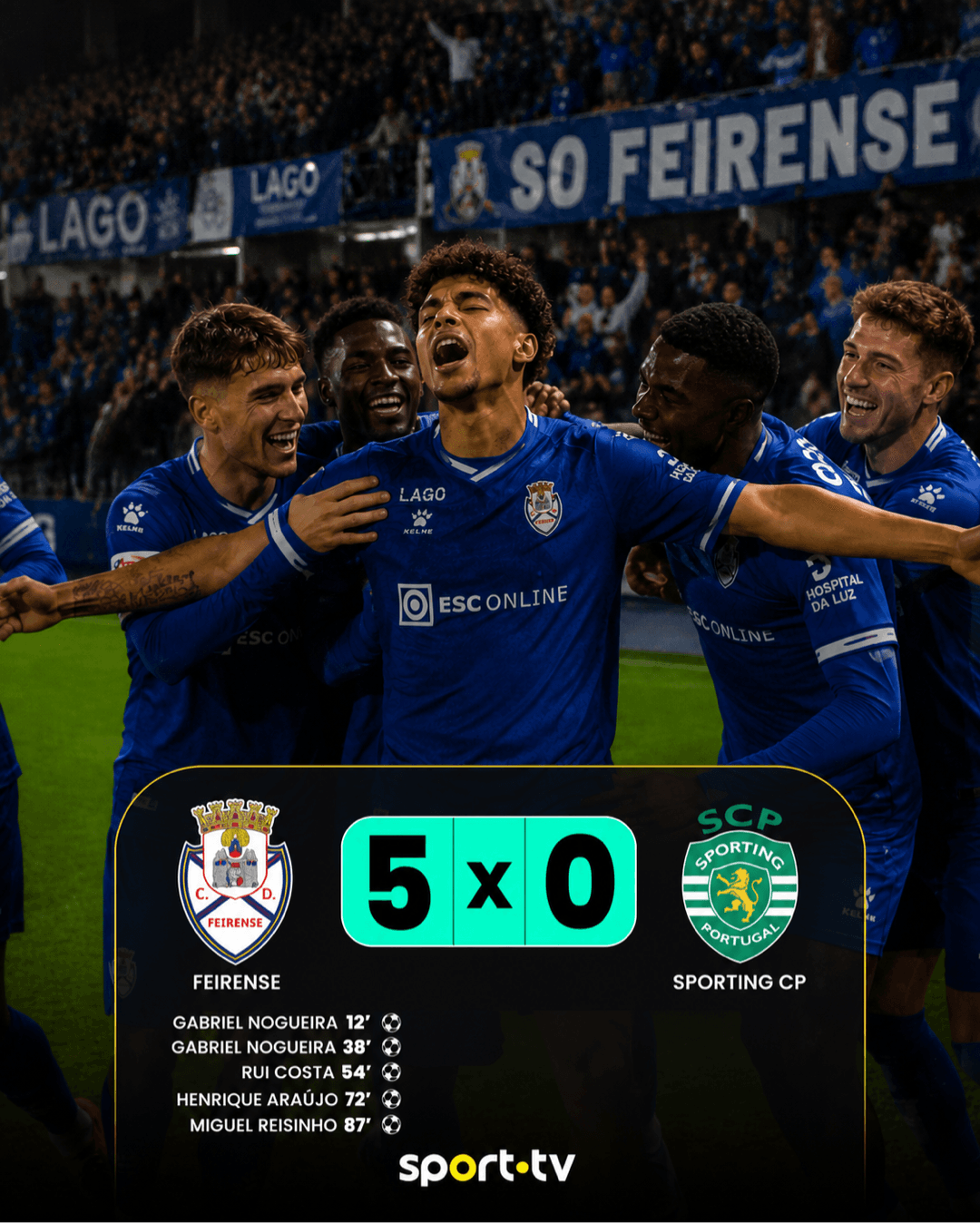 O Feirense surpreende e faz história e vence o Sporting por 5-0 e passa a próxima fase da prova Rainha!