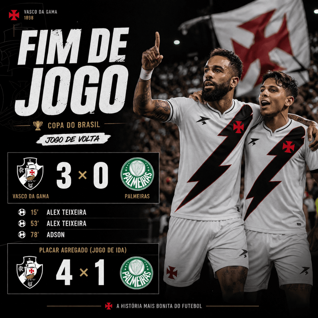 Fim de jogo. Vencemos em casa! Vamos vascão