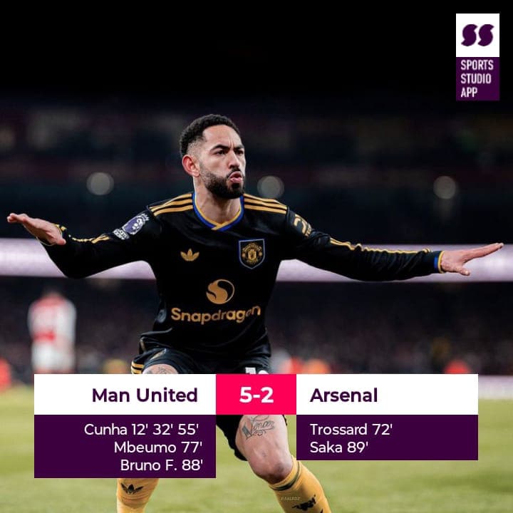 🚨 Manchester United Goleia O Arsenal🔴 Em Casa E Sai Com O Placar Positivo, Matheus Cunha🇧🇷 Deu Um Show E Marcou 3 Gols. Vamos United❤️